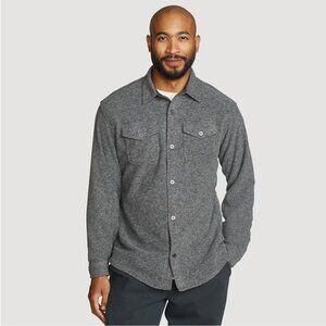 Eddie Bauer Men's Sweater Fleece Shirt Jacket Shacket Charcoal Medium NWT